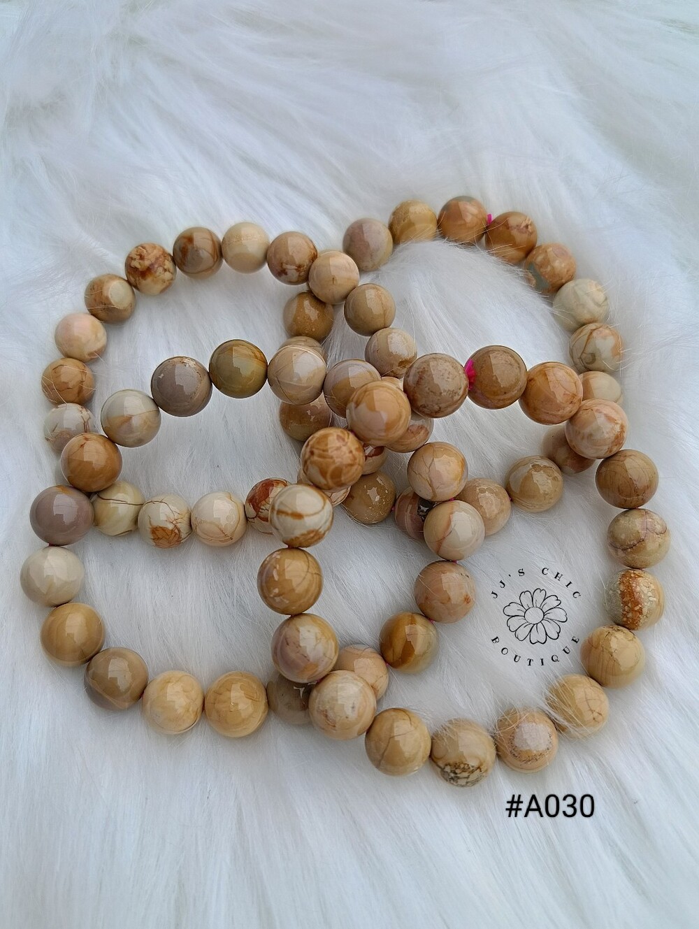 Yellow Caramel Alashan Agate Bracelet- #A030